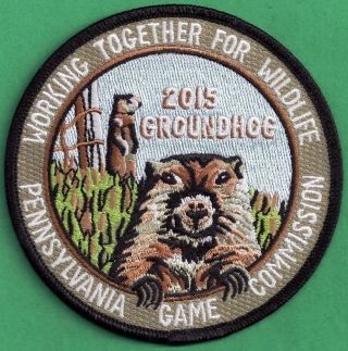 Pa Pennsylvania Game Fish Commission 4 " 2015 Wtfw Groundhog Wildlife Patch