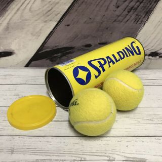 Vintage 1985 Spalding 2 Championship Yellow Tennis Balls With Tin Can