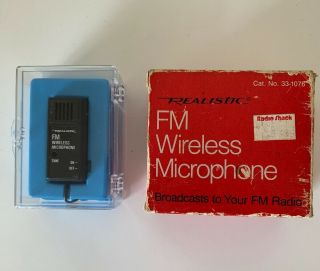 Vintage Realistic Fm Wireless Microphone Cat No 33 1076 Radio Shack