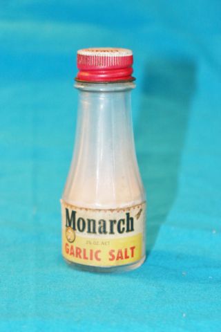 Vintage Monarch Garlic Salt Bottle - 2 5/8 " Oz -
