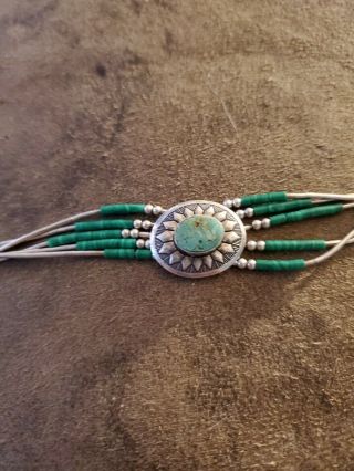 Vintage native american indian turquoise bracelet 2