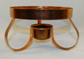 Vintage Redwing Pottery Bob White Dinnerware Copper Chafing Stand For Casserole