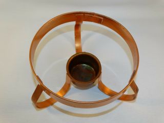 VINTAGE REDWING POTTERY BOB WHITE DINNERWARE COPPER CHAFING STAND FOR CASSEROLE 2