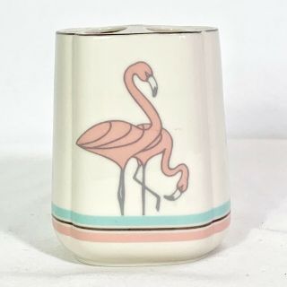 Vintage Art Deco Mcm Flamingo Ceramic Toothbrush Holder By Saturday Knight Japan