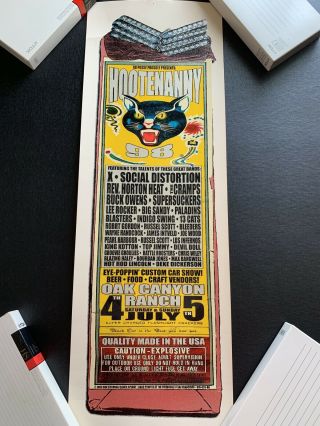 Vintage Hootenanny 98 Concert Poster Garage Rock Punk X Social Distortion 1998 2