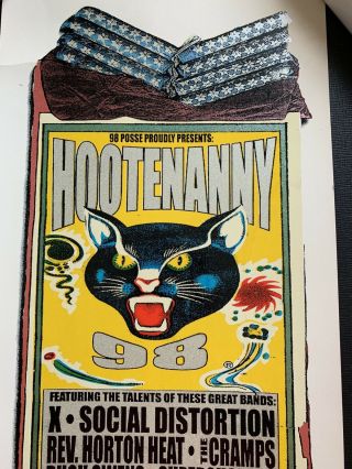 Vintage Hootenanny 98 Concert Poster Garage Rock Punk X Social Distortion 1998 3
