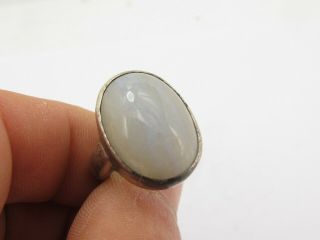 Vintage Hallmarked Sterling Silver 925 Lace Agate Ring