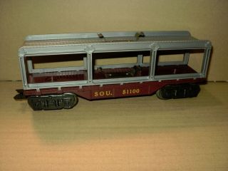 Vintage Marx O Gauge Trains.  " Sou 4 - Car Auto Carrier 51100 "