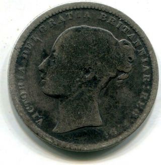 1872 Solid Sterling Silver Vintage Shilling Queen Victoria United Kingdom