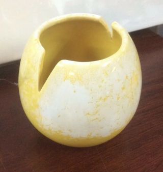 Vintage Mccoy Pottery Usa Yellow White Speckled Mcm Round Ceramic Vase Euc