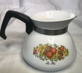 Vintage Corning Ware Tea Pot,  Coffee Pot,  Spice Of Life 6 Cup