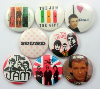 The Jam Button Badges 8 X Vintage The Jam Badges Bruce Foxton Paul Weller