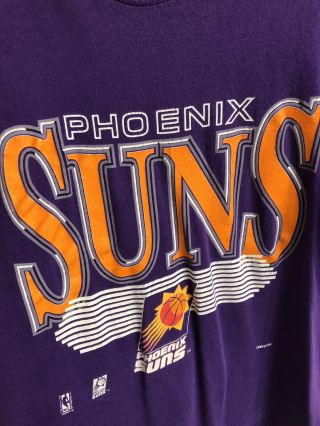 Vintage 90s Phoenix Suns Arizona Retro Purple Large 1990s T Shirt Throw Back