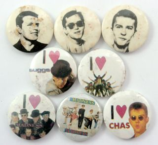 Madness Button Badges 8 X Vintage Madness Pin Badges Chas Suggs