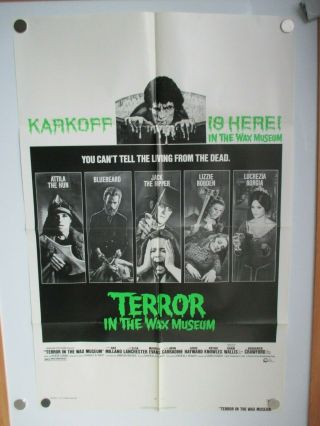 Vintage Terror In The Wax Museum 1 - Sheet 27x41 1973 Grindhouse Horror