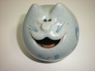 Pottery Cat Bank By Peter Pots Vtg Signed