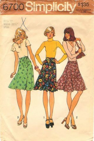 Vintage 1974 Simplicity Sewing Pattern 6700 Misses 