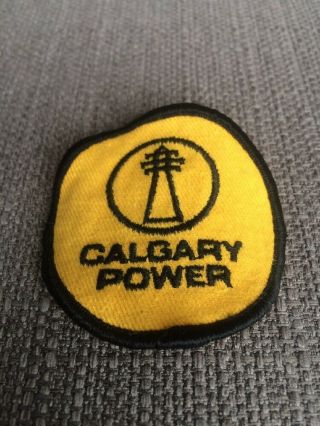 Vtg Calgary Power Sew On Embroidered Patch Oil Gas Calgary Ab Canada Energy
