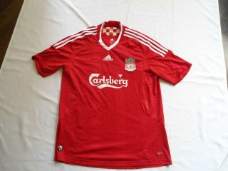 Vintage Liverpool Adidas Carlsberg Football Shirt Size Large V.  G.  C