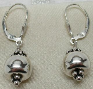 Vintage Sterling Silver Chunky Western Caviar Ball Drop Earrings - Gorgeous