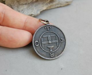 Mason Masonic Watch Or Keychain Fob 1 1/4 " Charm Pendant Vintage Emblem 4 Heads