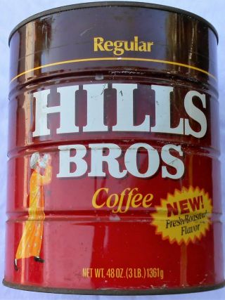 Vintage Hills Bros.  Coffee Can - 3 Pound Size,  No Lid