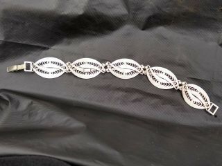 Vintage Sterling Silver Signed 7.  5 Inches Long Bracelet