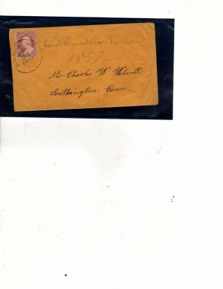 Vintage Us Postal History Envelope A10 1857 Wolcott Family Connecticut (mb11