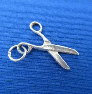 Vintage 925 Sterling Silver Charm A Scissors Cutting Tool 1.  3 G