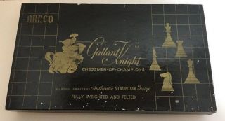 Vintage Gallant Knight Chess Set Complete Mid - Century Staunton Design Weighted