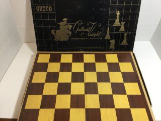 Vintage Gallant Knight Chess Set Complete Mid - Century Staunton Design Weighted 4