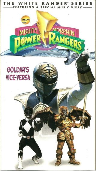 Mighty Morphin Power Rangers White Ranger Series Goldars Vice - Versa Vhs 1995 Vtg