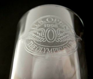 Barware 1998 US OPEN Golf Ball Impression in base of Vintage Olympic Club Glass 5
