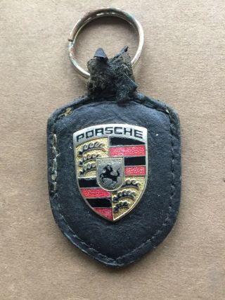 Vintage Porsche Key Ring Showing Some Wear White