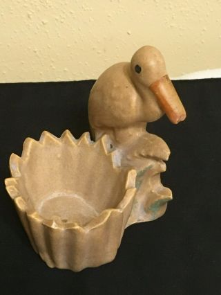 Vintage NILOAK Pelican Vase Planter Tan Colored 3