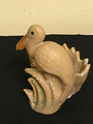 Vintage NILOAK Pelican Vase Planter Tan Colored 4
