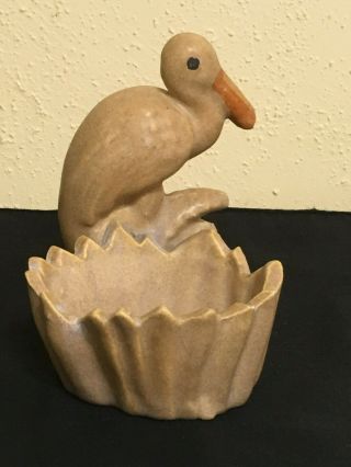 Vintage NILOAK Pelican Vase Planter Tan Colored 5