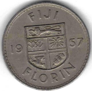 Fiji: 6 Pc Circulated Vintage Pre - Decimal Coin Set,  1/2 Penny To Florin