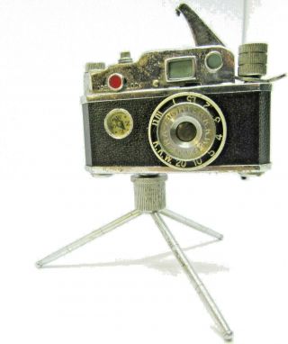 Vintage Photo - Flash K.  K.  W.  Table Lighter Camera Tripod Compass Occ Japan