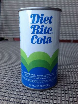 Vintage Diet Rite Cola Pt Straight Steel Soda Can