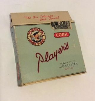 Vintage Player’s Navy Cut Cigarettes Mild Cork Box