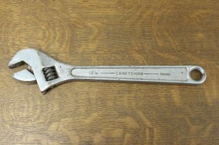 Vintage Usa Made Craftsman 12 Inch Adjustable Wrench Forged Alloy Jw