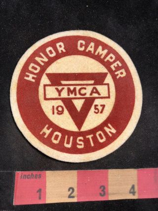 Vintage 1950s Y Ymca Houston Honor Camper 1957 Felt Patch 76u8