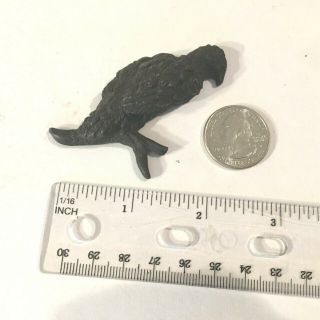 Vintage Miniature Cast Iron Black Metal Bird Flat Figurine 2.  75 " X 1 " X 1/2 "