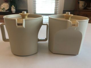 Tupperware Cream And Sugar Set - Vintage - Yellow & Beige 1414 And 1415