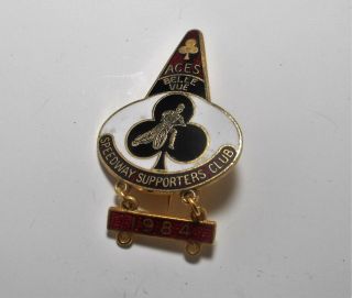 Belle View Aces Speedway Supporters Club Vintage Enamel Badge & 1984 Reeves Bar