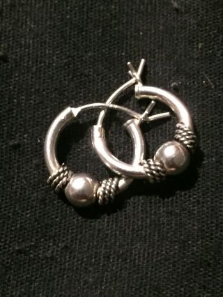 Vintage Sterling Silver 925 Hoop Earrings