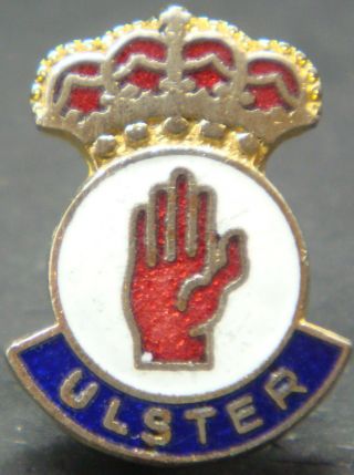 Northern Ireland Vintage Ulster Badge Brooch Pin In Gilt 17mm X 23mm
