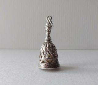 03 Vintage Silver Charm Handbell With Pearl Clapper