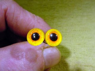 A Pair Vintage Solid Glass Eyes Size 10 Mm Age 1910 For Doll Bears Taxidermy 790